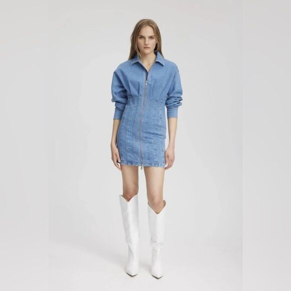 Gestuz Dresses & Skirts - GESTUZ Zoygz Cotton Long Sleeve Denim Mini Dress